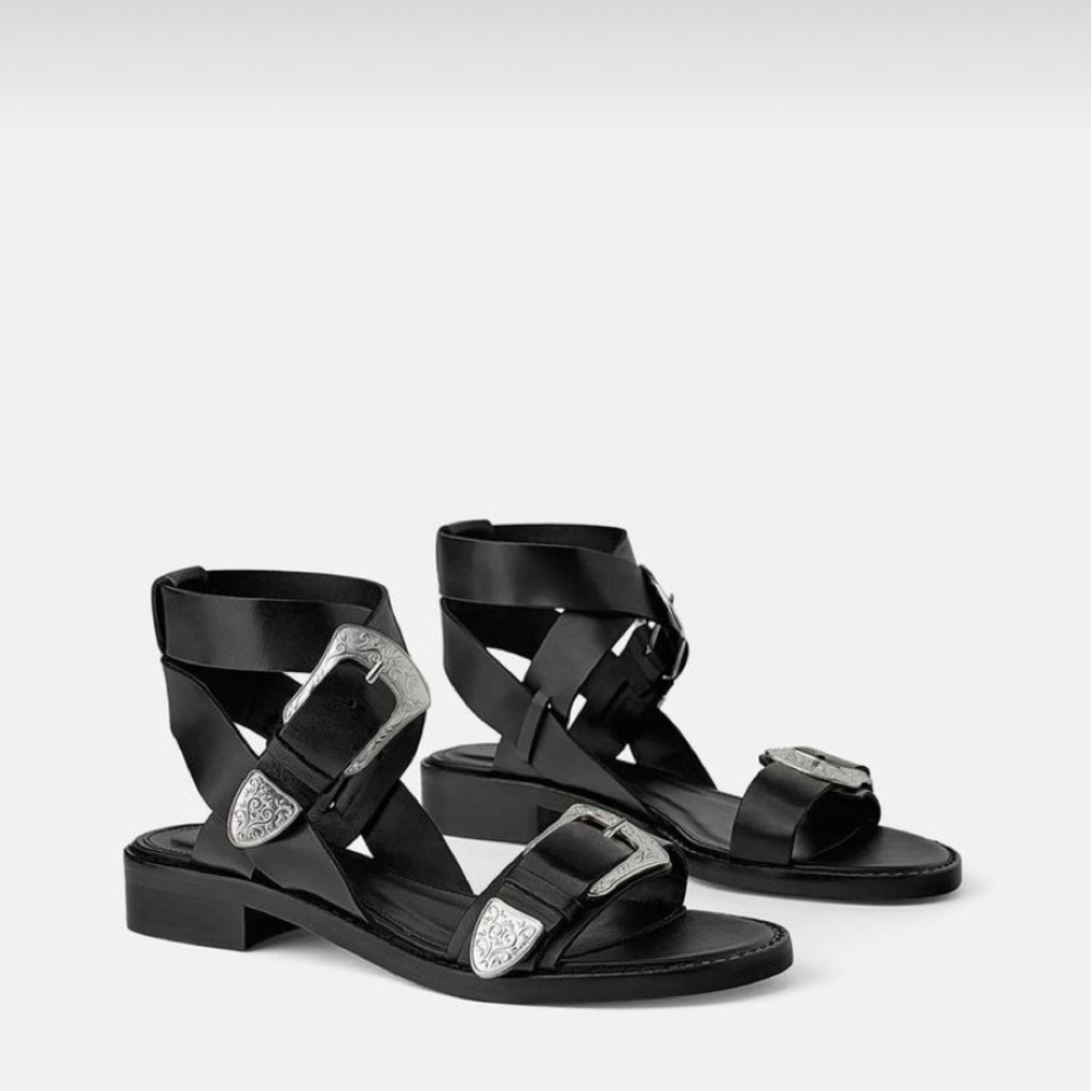 Zara Black Gladiator Sandals